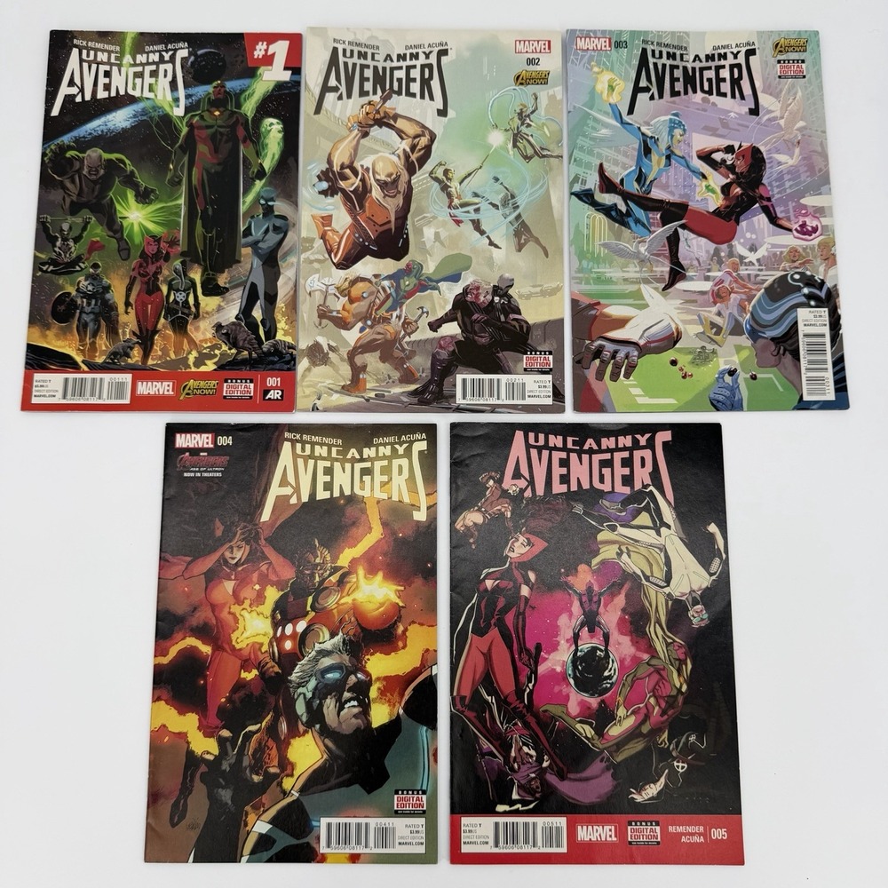 Uncanny Avengers #1-5 Lot Complete Vol 2 Series Run Marvel Comics 2015 Remender
